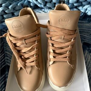 Chloé Tan High-Top Sneakers